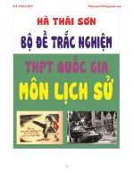 Bộ đề ôn thi trắc nghiệm lịch sử ôn thi thpt quốc gia 2017 có đáp án, thầy hà thái sơn