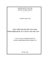 Phát triển thị trường vốn xanh   kinh nghiệm quốc tế và hàm ý cho việt nam 