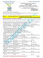 đề thi thử hóa tỉnh bắc ninh