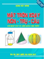 Chuyên đề mặt tròn xoay, mặt nón   trụ   cầu   đặng việt đông 