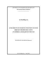 Antecedents of students intention to study abroad higher education an empirical research in viet nam 
