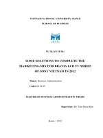 Some solutions to complete the marketing mix for bravia LCD TV series of sony vietnam in 2012 
