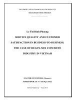 Service quality and customer satisfaction in business to business the case of ready mix concrete industry vietnam 