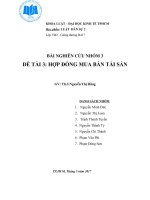 Tiểu luận môn luật dân sự hợp đồng mua bán tài sản 