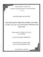 Giải pháp hoàn thiện hoạt động sáp nhập và mua lại tại ngân hàng thương mại việt nam 