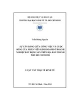 Sự cân bằng giữa công việc và cuộc sống của nhân viên kinh doanh ở doanh nghiệp bất động sản trên địa bàn TP HCM 