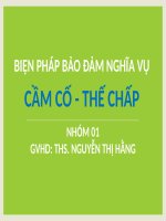 Thuyết trình môn luật dân sự biện pháp bảo đảm nghĩa vụ cầm cố thế chấp 