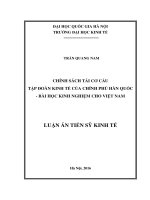 Chính sách tái cơ cấu tập đoàn kinh tế của chính phủ hàn quốc   bài học kinh nghiệm cho việt nam  
