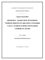 Resource   based view of banking website service in creating customer value   evidence from vietnamese comercial banks 