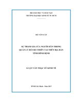 Sự tham gia của người dân trong quản lý rủi ro thiên tai trên địa bàn tỉnh bình định 