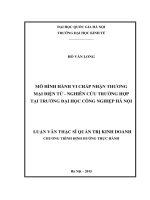 Mô hình hành vi chấp nhận thương mại điện tử   nghiên cứu trường hợp tại trường đại học công nghiệp hà nội 