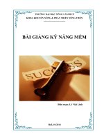 BÀI GIẢNG KỸ NĂNG MỀM TRƯỜNG ĐẠI HỌC NÔNG LÂM HUẾ