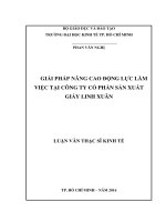 Giải pháp nâng cao động lực làm việc tại công ty cổ phần sản xuất giấy linh xuân 