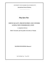 Service quaility, perceived price and customer satisfaction in higher education  