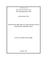 Nguyên nhân và điều kiện của tội cướp giật tài sản trên địa bàn tỉnh tiền giang(mới) 