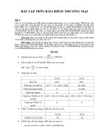 Bài tập môn bảo hiểm thương mại có hướng dẫn trả lời