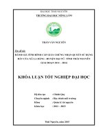 Đánh giá tình hình cấp giấy chứng nhận quyền sử dụng đất của xã la bằng – huyện đại từ   tỉnh thái nguyên giai đoạn 2011 – 2014 