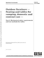 BS EN 581 3 2007 Outdoor furniture Seating and Tables for camping, domestic and contract using