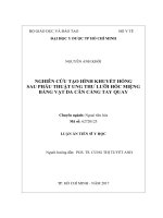 Nghiên cứu tạo hình khuyết hổng sau phẫu thuật ung thư lưỡi hốc miệng bằng vạt da cân cẳng tay quay (FULL TEXT)