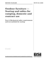 BS EN 581 2 2009 outdoor furniture   seating and tables for camping, domestic and contract use part 2 mechanical safety