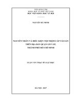 Nguyên nhân và điều kiện tội trộm cắp tài sản trên địa bàn quận gò vấp, thành phố hồ chí minh
