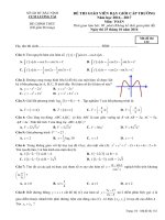 Đề thi giáo viên dạy giỏi môn Toán trường THPT Lương Tài 2, Bắc Ninh năm học 2016  2017 