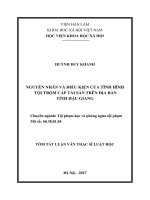 Nguyên nhân và điều kiện của tình hình tội trộm cắp tài sản từ thực tiễn tỉnh hậu giang (tt) 