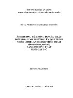 Ảnh hưởng của nồng độ các chất điều hòa sinh trưởng lên quá trình nhân chồi lan hoàng thảo trầm (dendrobium parishii) bằng phương pháp cấy mô