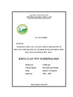 Đánh giá công tác cấp giấy chứng nhận quyền sử dụng đất trên địa bàn xã yên định   huyện sơn động   tỉnh bắc giang giai đoạn 2010  2014 