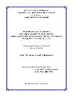 Ảnh hưởng của năng lực nhà khởi nghiệp và môi trường khởi nghiệp đến kết quả hoạt động của doanh nghiệp vừa và nhỏ tại lào (tt) 