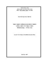 Thực hiện chính sách phát triển công chức từ thực tiễn tỉnh bà rịa – vũng tàu 