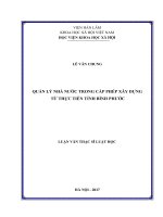 Quản lý nhà nước trong cấp phép xây dựng từ thực tiễn tỉnh bình phước