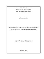 Tình hình tội cướp giật tài sản trên địa bàn quận Bình Tân, Thành phố Hồ Chí Minh