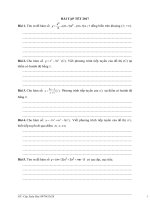 Bài tập Tết môn Toán lớp 12 năm 2017