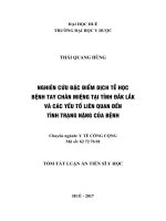 Nghiên cứu đặc điểm dịch tễ học bệnh tay chân miệng tại tỉnh đắk lắk và các yếu tố liên quan đến tình trạng nặng của bệnh (tt)