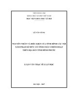 Nguyên nhân và điều kiện của tình hình các tội xâm phạm sở hữu có tính chất chiếm đoạt trên địa bàn tỉnh bình phước 