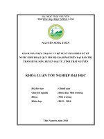 Đánh giá thực trạng và đề xuất giải pháp xử lý nước sinh hoạt quy mô hộ gia đình trên địa bàn thị trấn hùng sơn   huyện đại từ   tỉnh thái nguyên 