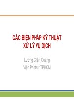 Các biện pháp kỹ thuật xử lý vụ dịch