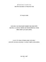 Giáo dục giá trị nghề nghiệp cho sinh viên trường cao đẳng thống kê thành phố bắc ninh theo tiếp cận cộng đồng 