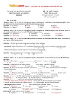 Đề thi thử THPT Quốc gia môn Tiếng Anh trường THPT Đinh Tiên Hoàng, Hà Nội năm 2017 có đáp án (Lần 2) 
