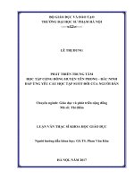 Phát triển trung tâm học tập cộng đồng huyện yên phong, bắc ninh đáp ứng yêu cầu học tập suốt đời của người dân 