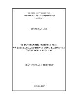 Tư duy biện chứng hồ chí minh và ý nghĩa của nó đối với công tác dân vận ở tỉnh sơn la hiện nay 
