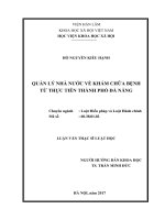 Quản lý nhà nước về khám chữa bệnh từ thực tiễn thành phố Đà Nẵng