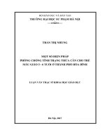 Một số biện pháp phòng chống bệnh thừa cân cho trẻ mẫu giáo 5 6 tuổi ở thành phố hòa bình 