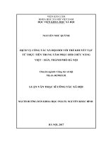 Dịch vụ công tác xã hội đối với trẻ khuyết tật từ thực tiễn Trung tâm phục hồi chức năng Việt – Hàn, thành phố Hà Nội