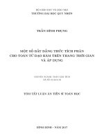 MỘT số bất ĐẲNG THỨC TÍCH PHÂN CHO TOÁN tử đạo hàm TRÊN THANG THỜI GIAN và áp DỤNG (tt)