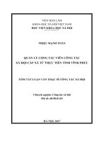 Quản lý cộng tác viên công tác xã hội cấp xã từ thực tiễn tỉnh vĩnh phúc (tt) 