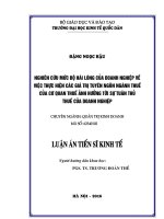 Nghiên cứu mức độ hài lòng của doanh nghiệp về việc thực hiện các giá trị tuyên ngôn ngành thuế của cơ quan thuế ảnh hưởng tới sự tuân thủ thuế của các doanh nghiệp 