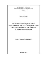 Phát triển năng lực tổ chức thực tiễn cho đội ngũ cán bộ chủ chốt cấp cơ sở người dân tộc thiểu số ở tỉnh sơn la hiện nay 