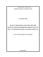 Quản lý bồi dưỡng giáo viên tiểu học quận lê chân, thành phố hải phòng đáp ứng yêu cầu đổi mới giáo dục giai đoạn hiện nay 
